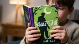 frankenstein by mary shelley tells the story of a scientist whose creation raises questions about humanity and responsibility.